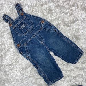 Oshkosh 6m blue denim vestbak overalls Euc